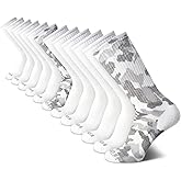 AND1 Mens Crew Socks - 12 Pack Moisture Wicking Cushioned Performance Breathable Athletic Socks for Men (Sizes: 6-12.5)