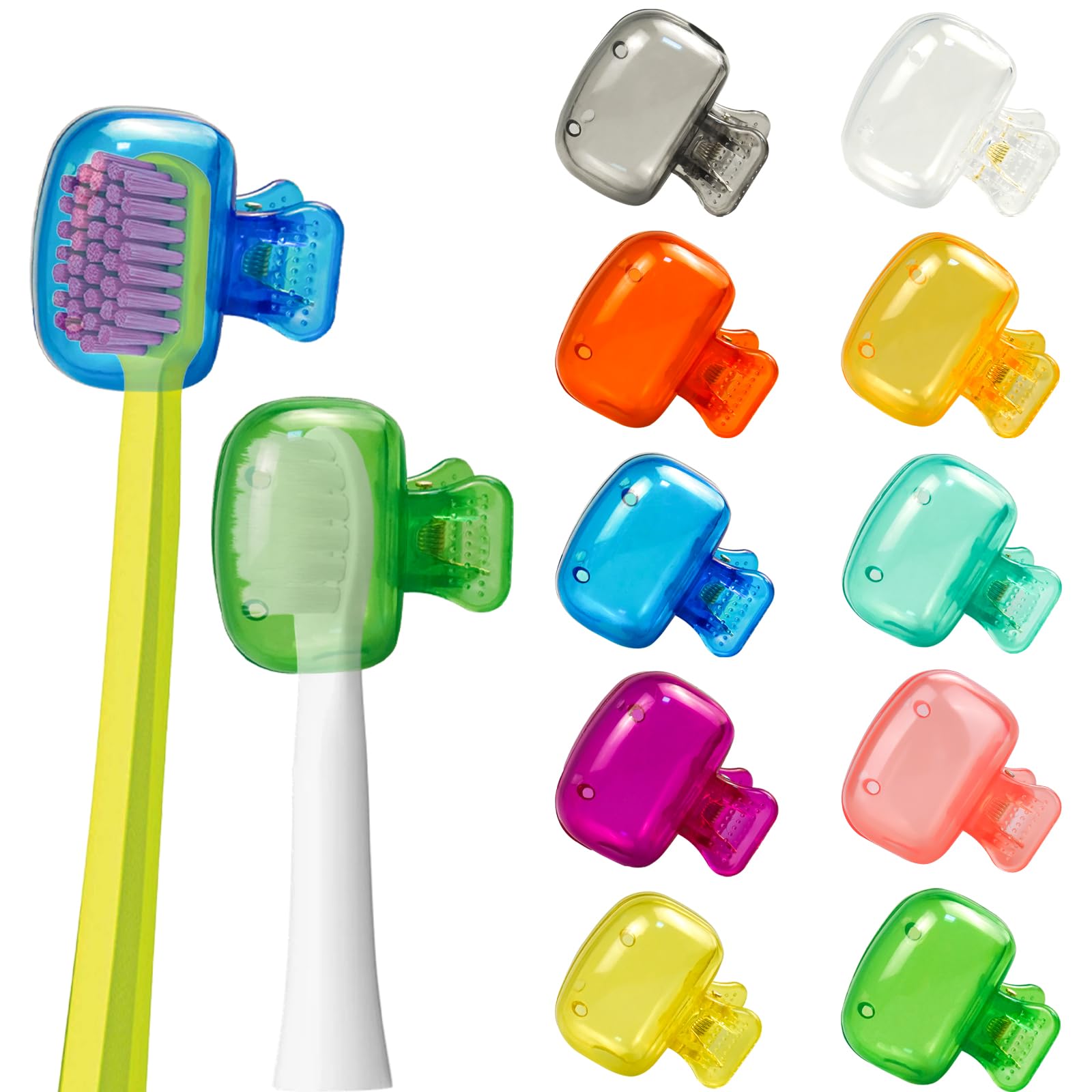 rietegio 10 PCS Toothbrush Covers Head Cap Portability Toothbrush Head Cover 10 Colors Travel Toothbrush Case Toothbrush Protector for Home Travel Outdoor Camping Hiking Business Trip Home Bathroom