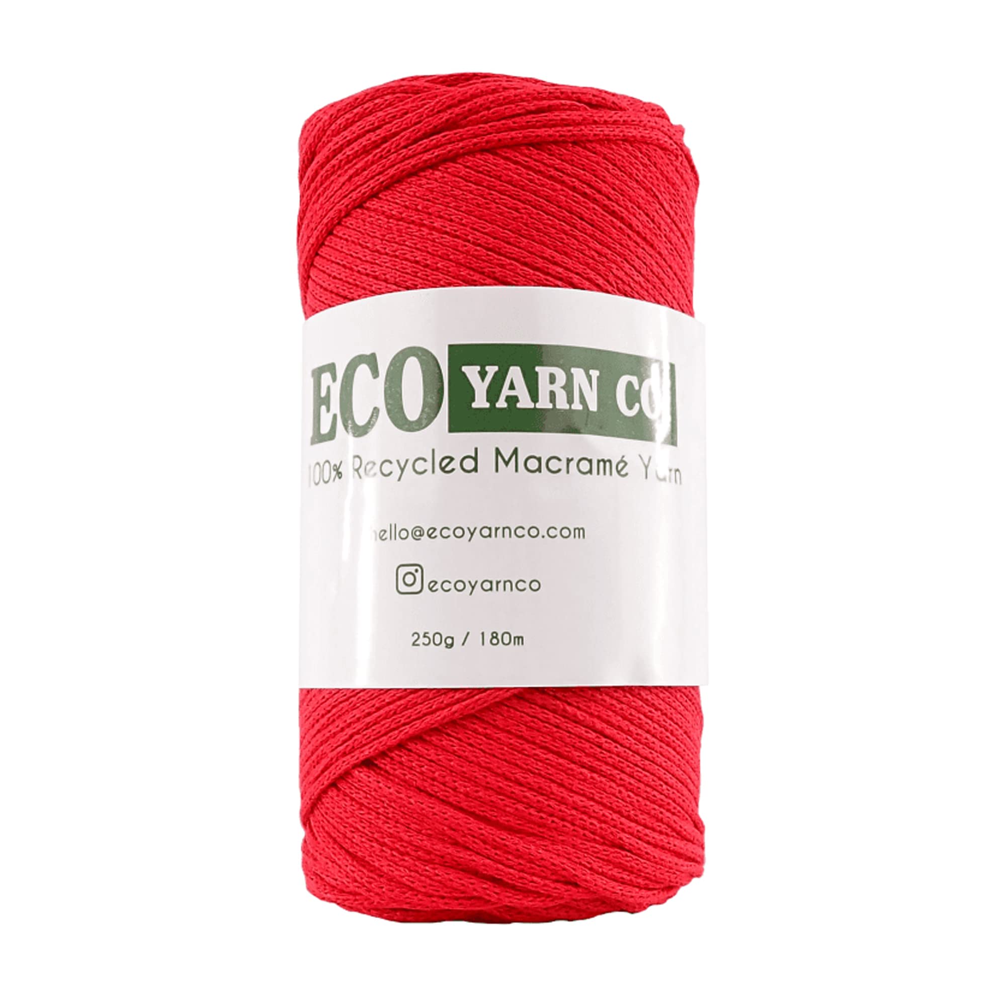 Red Cotton/Polyester Macrame Yarn, 180m (250g) — image 1