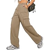 Oakgarden Women's Cargo Pants High Waisted Wide Leg Cotton Canvas Casual Pants Baggy Y2k Streetwear Trousers with 5 Pockets