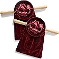 Tioncy Set of 2 Church Tithe Offering Bags with Wooden Handles Church Collection Bag with Handles for Churches Communion Supplies (Red,13.78 x 5.71 Inch)