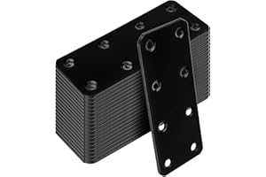 OTTFF 20 Pack 4 x 1-1/2'' Black Mending Plate, Steel Repair Fixing Bracket Straight Connector for Wood