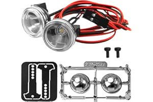 HIRCQOO 1/10 RC Car RC Car LED Light Headlights Spotlight Compatible with Traxxas TRX-4 TRX-6 Axial SCX10 90046 AXI03007 Redcat Gen8 1/10 RC Crawler Car Truck (18MM B)