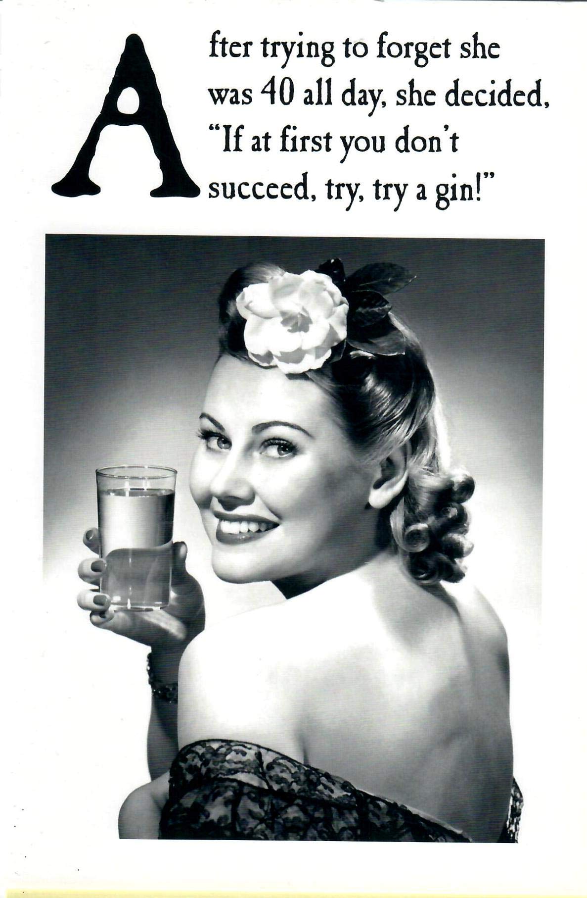 Emotional Rescue Funny 40th Birthday Card For Her, Female Age 40 Birthday Card, After Trying to Forget She Was 40 All Day,…, Black & White