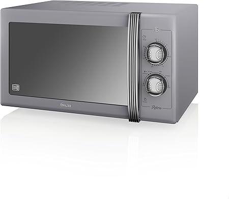 Swan Products Sm22070grn Retro Manual Microwave Grey Amazon Co Uk Kitchen Home