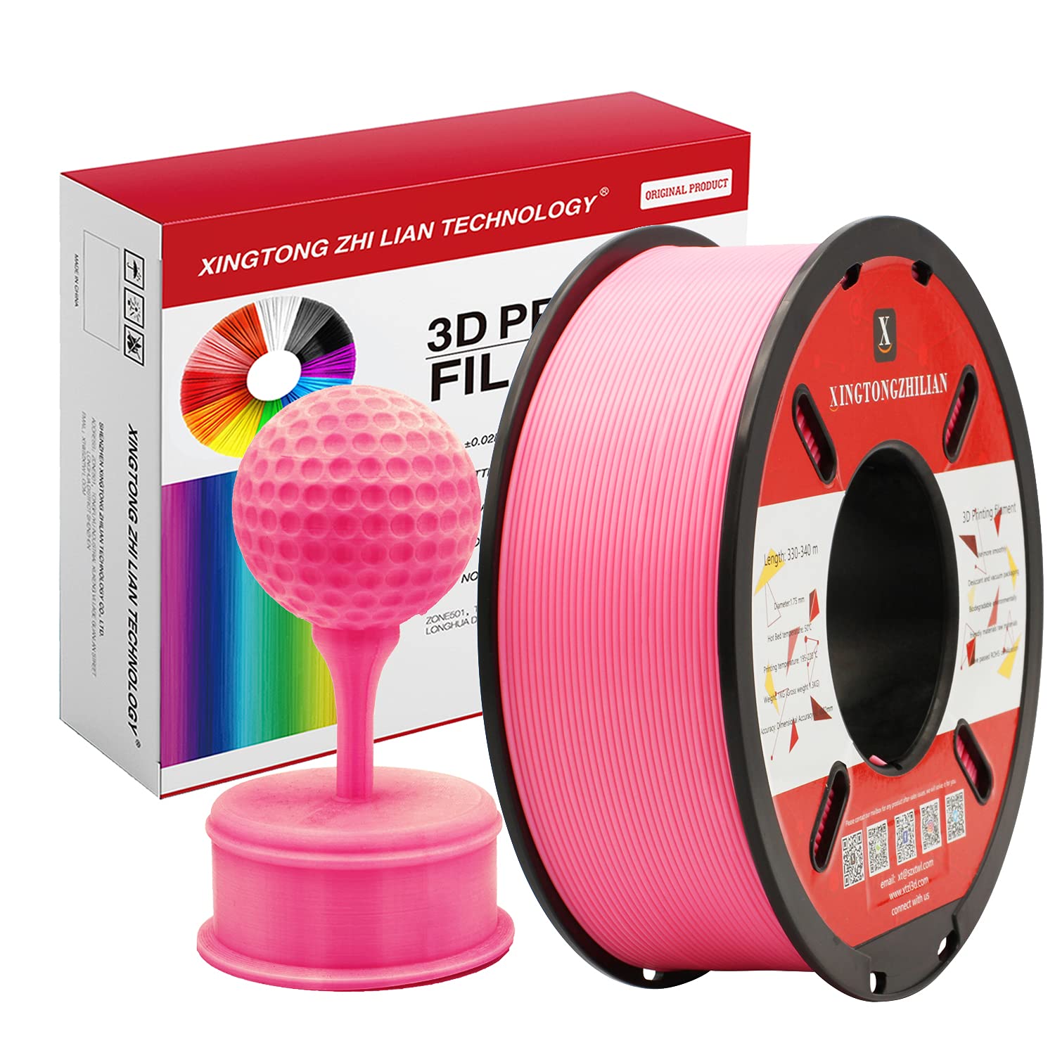PLA 3D Printer Filament 1.75mm,3D Printing Filament Material Dimensional Accuracy +/- 0.02 mm,1kg/Spool (2.2 LBS) for 3D Printers,Pink PLA