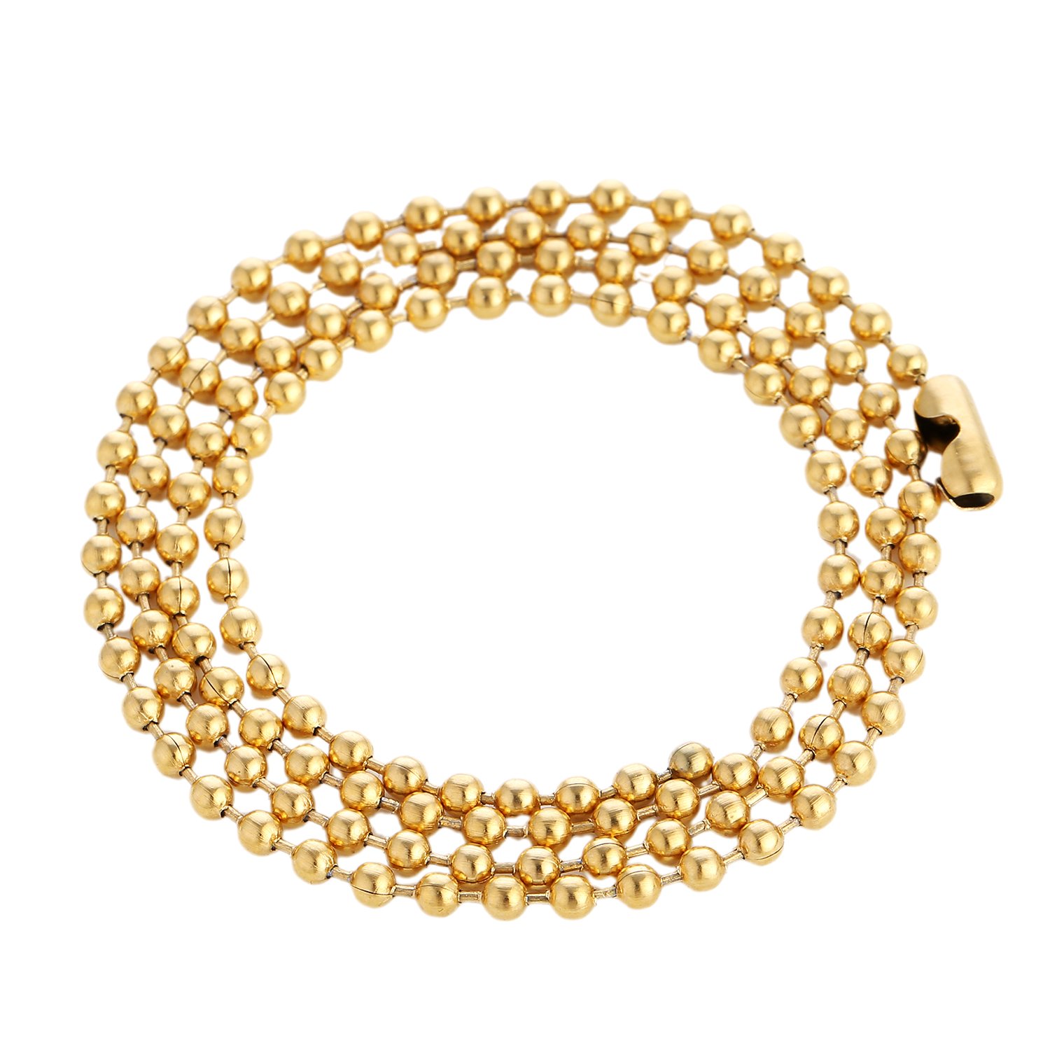 DonDon Men's Stainless Steel Ball Chain Necklace 60 cm, Stainless Steel, No Gemstone