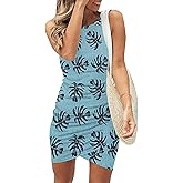 AUSELILY Womens Summer Bodycon Dresses 2025 Sleeveless Tank Dresses Casual Slim Fit Ruched Party Club Mini Dress