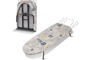 SLIETON Tabletop Ironing Board, Metal Mesh Panel, Floral Pattern Cover, Compact Folding Design, Heavy Duty Small Iron Board w