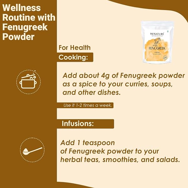 MI NATURE FENUGREEK POWDER – 100% NATURAL TRIGONELLA FOENUM SEEDS – BULK PURE METHI POWDER FOR COOKING, HAIR AND SKIN CARE – 1KG (35.27OZ) RESEALABLE POUCH