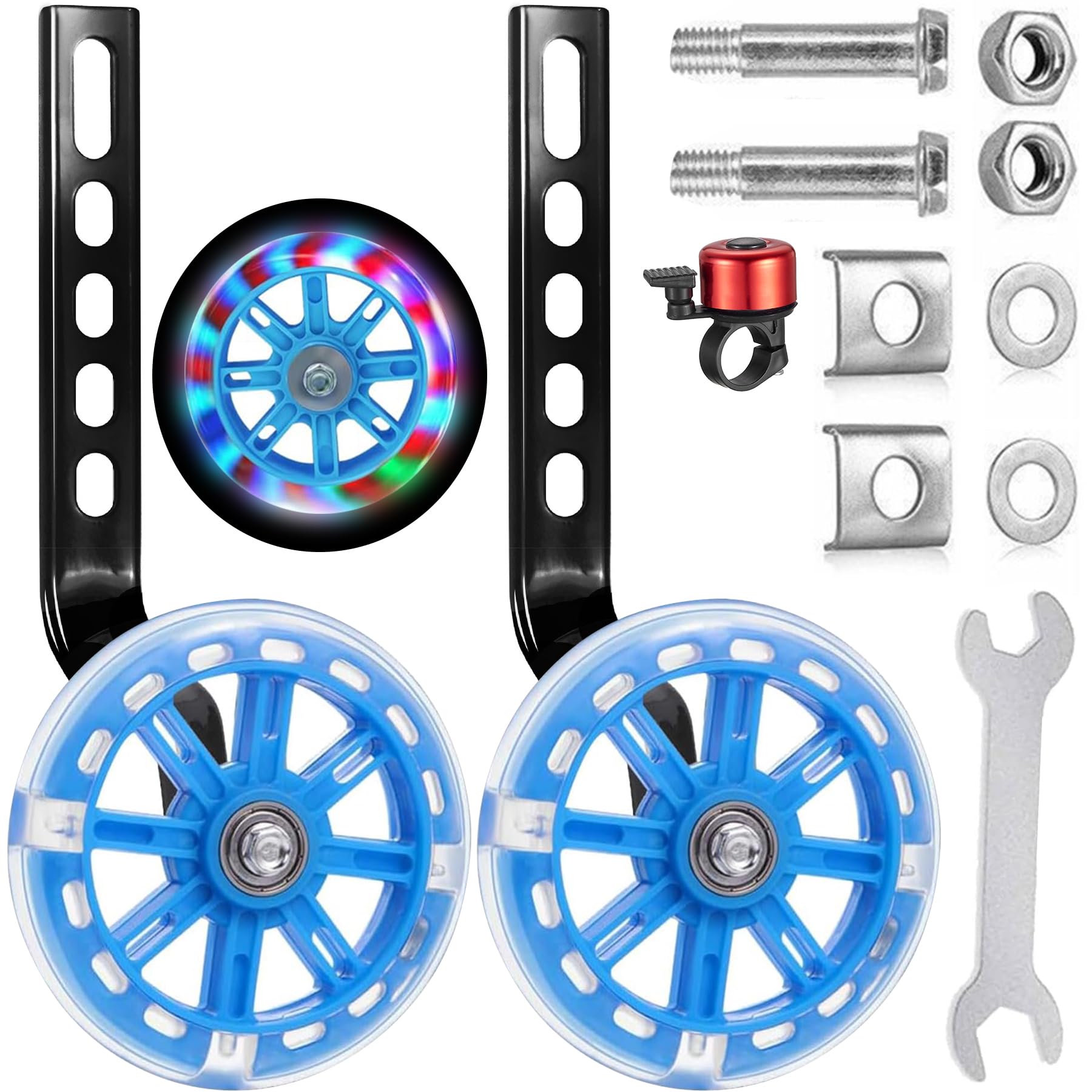 Stabilisers, Children's Bicycle Stabilisers, Universal Stabilisers, Flashing Stabilisers for Children, Auxiliary Wheels for Adults, Bicycle Auxiliary Wheel, 1 Pair