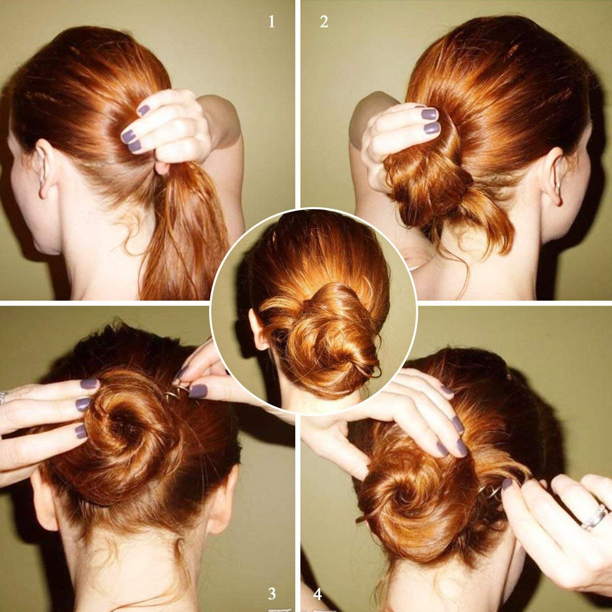 Buy Quality Yes Qy 5pcs Black Spin Pin Sleek Bun Messy Bun Maker