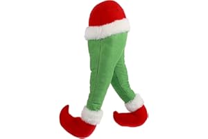FOMIYES Christmas Stuffed Elf Legs Santa Claus Legs Ornament Green Corduroy Elf Legs for Home Christmas Tree Fireplace Wreath Decor
