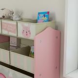 ZONEKIZ Kids Storage Unit with 6 Fabric Bins Pink 63 x 30 x 66 cm view 9