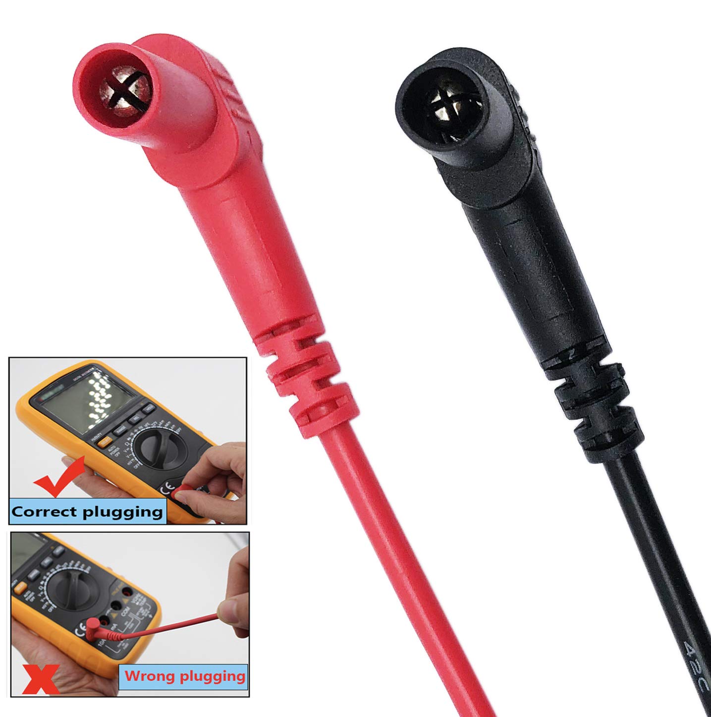 CERRXIAN 68cm 20A 1000V Test Leads Mutimeter Banana Plug to Labs SMD Tweezer Clip Electrical