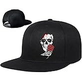 Snapback hat for Men Flat Bill Hats for Men Fitted Hats for Mens Adjustable Snap Pack Black Baseball Cap