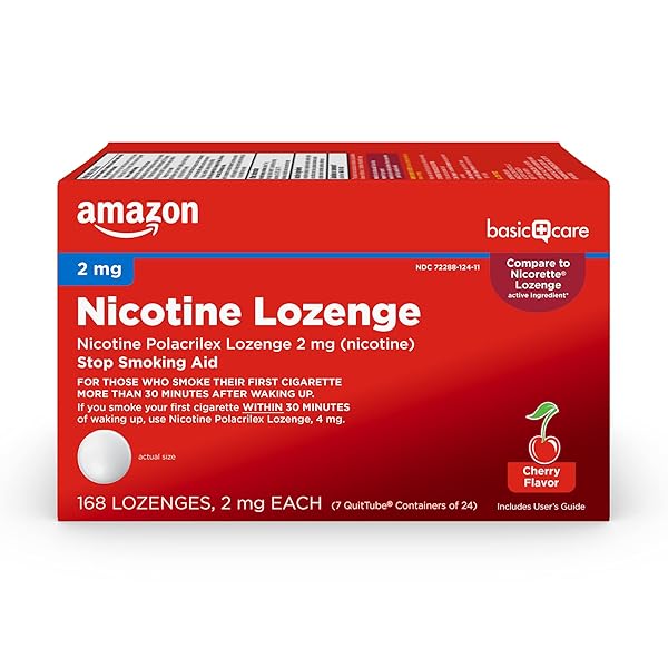 AMAZON BASIC CARE NICOTINE POLACRILEX LOZENGE, 2 MG...