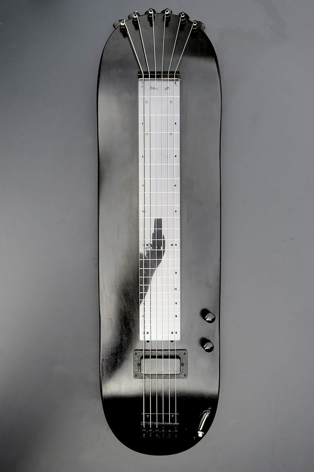 Blackout Lap Steel Skateboard Guitar by SkateLap Musical