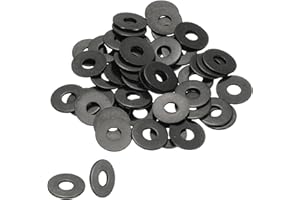 PATIKIL M5 Flat Washers 3/16" ID x 5/8" OD, 50 Pcs 304 Stainless Steel Metal Metric Washers Black Electroplated Flat Gasket S