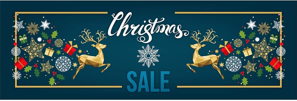 Amazon Com Half Price Banners Christmas Reindeer Vinyl Banner