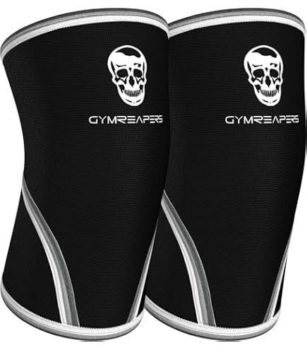 7mm Neoprene Compression Knee Sleeves (1 Pair) For Cross Training, Weightlifting, Powerlifting - Large Black
