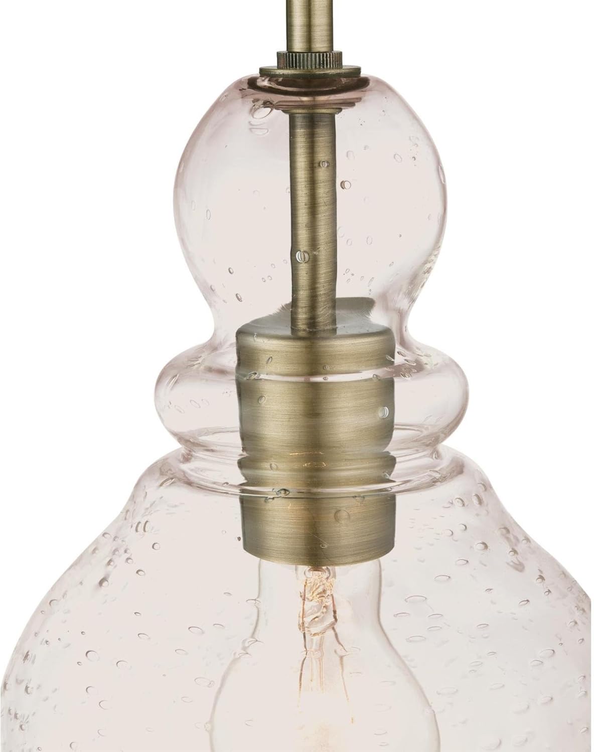 Westinghouse Lighting 6100700 One-Light Indoor Mini Pendant, Brushed Nickel Finish with Clear Seeded Glass - - 