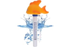 GEODURN Floating Pool Thermometer Easy Read - Large Size Goldfish Pool Water Temperature Thermometer, Pool Accessories for Outdoor & Indoor Swimming Pools, Spas, Hot Tubs, Fish Ponds