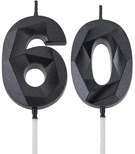 Amazon.com: 2 inch Black 65 & 56 Birthday Candles, 3D