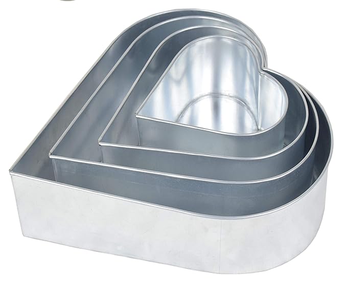 EUROTINS 4 Backformen Herz f?r mehrst?ckige Hochzeitstorte - 4er-Set