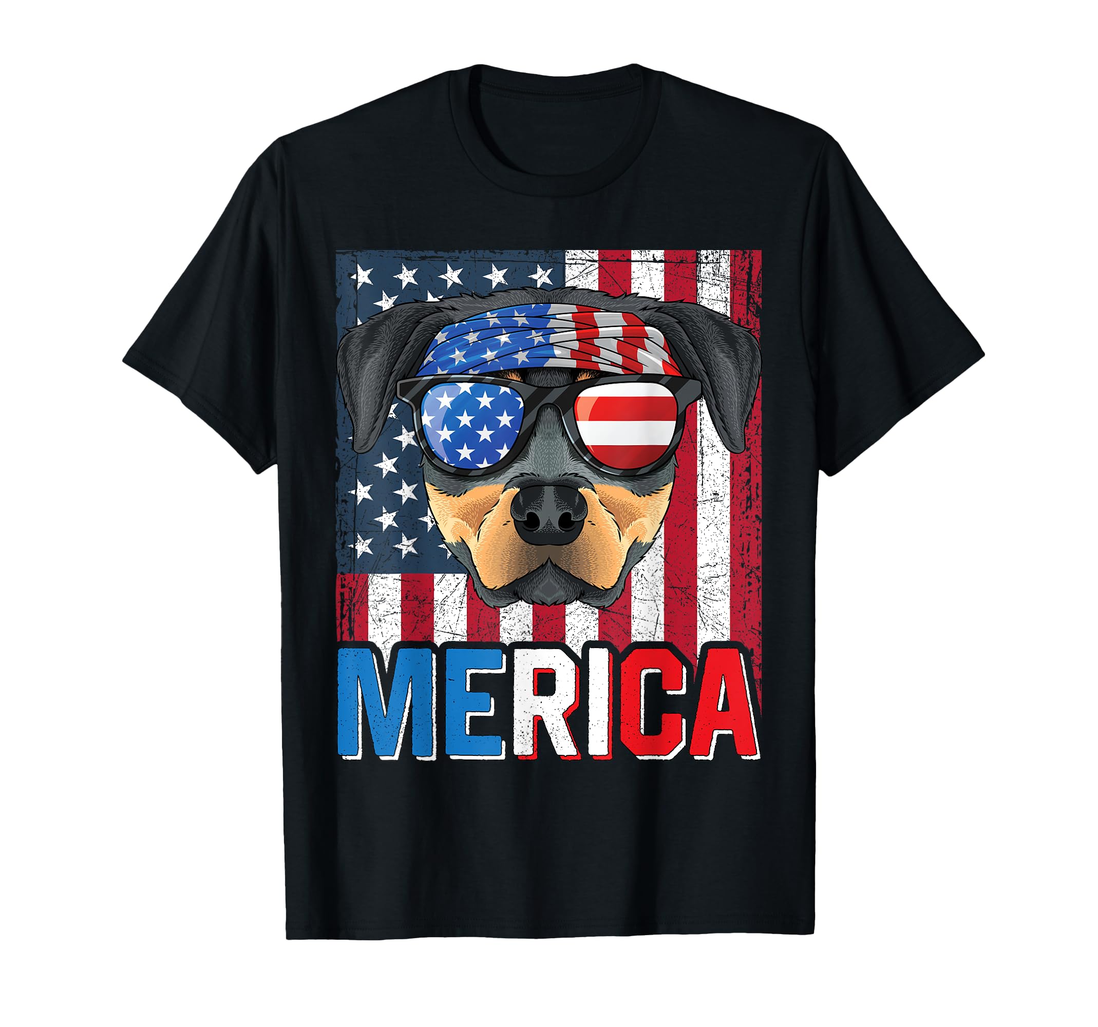 Rottweiler Merica 4th of July Dog American Puppy Patriotic T-Shirt