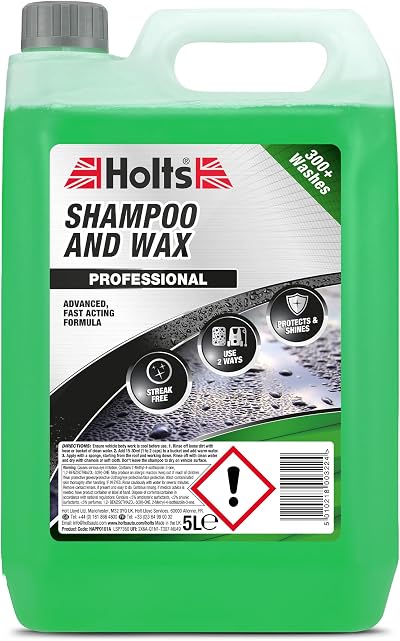 Holts Car Shampoo And Wax 5L Easy Rinse Professional Car Wash
