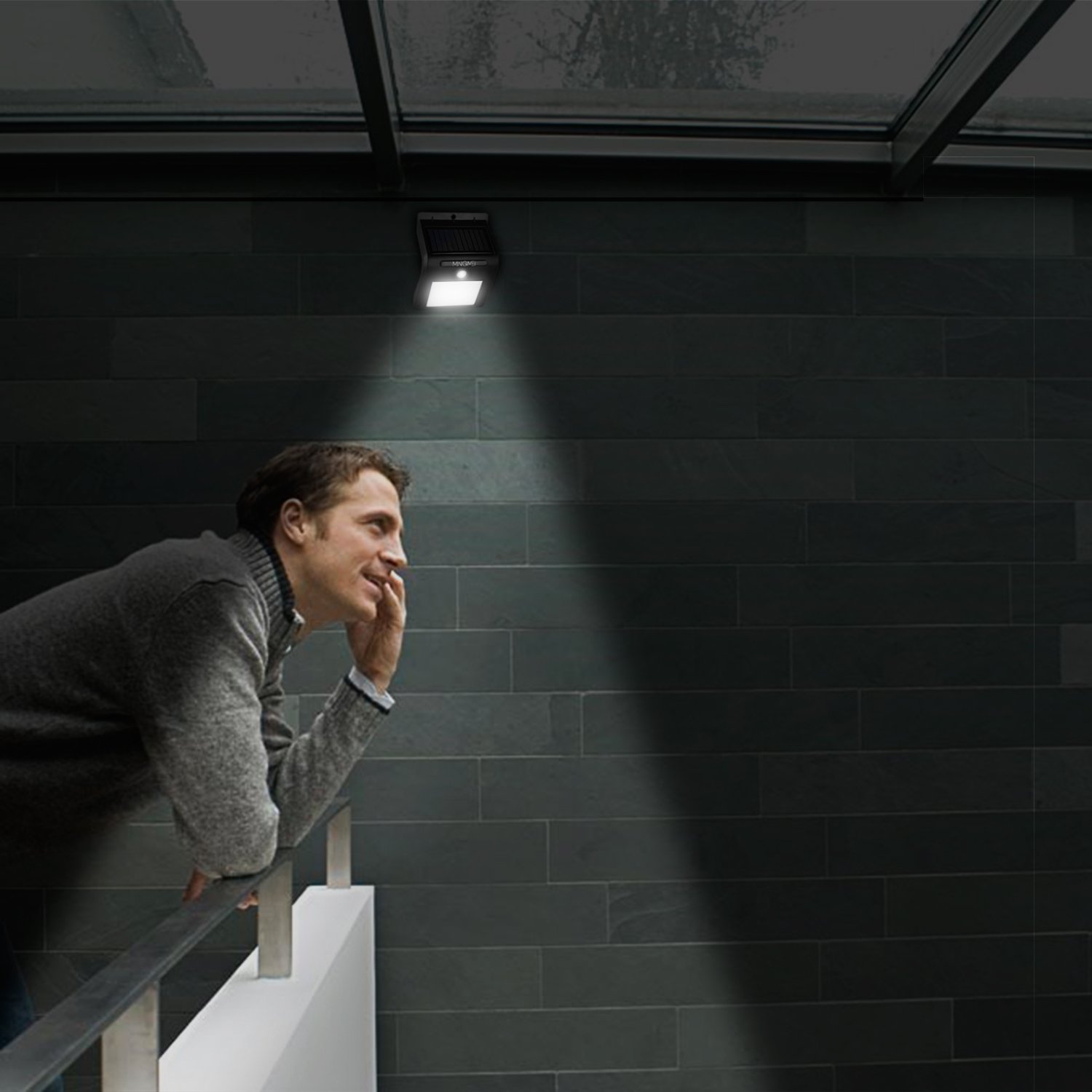 8 LED Solarleuchte mit Bewegungsmelder, Tegrace Wetterfeste Solarleuchte Garten, 8 Helle LED Solarlampe Außenleuchten für Garten usw (2 Stück)