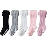 EPEIUS Baby Tights Baby Girls Non-Slip Plain/Ribbed Leggings Seamless Cotton Stockings Pantyhose Newborn Infant Toddler