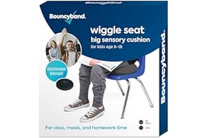 BOUNCY BANDS Bouncyband – Wiggle Seat – Gray, 13” D – Large Sensory Cushion for Kids Ages 6-18+ – Promotes Active Learning, Improves Student Productivity, Includes Easy-Inflation Pump