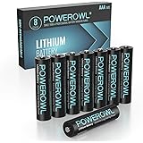 POWEROWL Lithium Batteries AAA High Capacity Long Lasting, 1.5V Triple A Battery for High-Tech Devices - 8 Pack