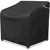 AKEfit Patio Chair Covers for Outdoor Furniture Waterproof 1 Pack,Heavy Duty Waterproof Outdoor Chair Covers for All-Weather Protection Lawn Lounge Deep Seat,Black-32Wx37Dx36H inches