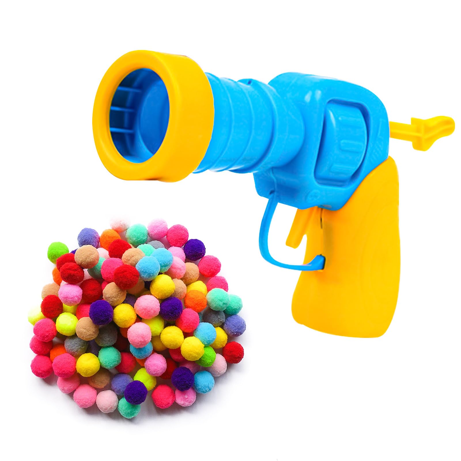 Interactive Cat Toys, cat balls gun with 50pcs Colourful Plush Balls, Cat Ball Toy Set for Indoor Cat exercise Training Chasing ＆ Relax