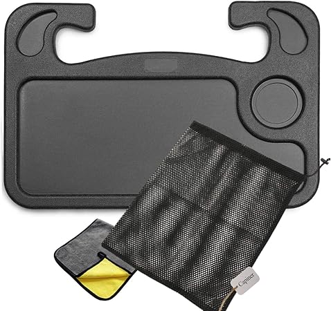 Amazon Capiner 充実した空間に ハンドル ステアリング 取付 テーブル 車 カー用品 便利グッズ テーブル収納袋 マイクロファイバータオル付 トレイ 車 バイク