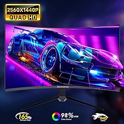memzuoix 27 inch Curved Gaming Monitor QHD