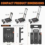 Ronlap Folding Hand Truck 6 Wheels 225KG Capacity Telescoping Handle view 2