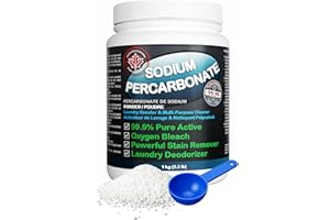 Sodium Percarbonate 99.9% Pure | 1 kg (2.2 lb) | Chlorine-Free Oxygen Bleach & Stain Remover | Multi-Purpose Cleaner | Eco-Fr
