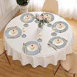Famibay Round Placemats and Coasters Set of 8 34cm 10cm Grey view 6