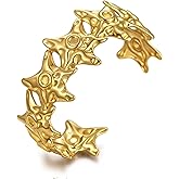 GREICHFAN Gold Starfish Cuff Bracelets for Women Sea Star Shell Bangle Summer Beach Bracelet Adjustable Dainty Bangle Bracelet