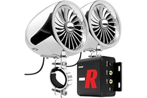 GoHawk Bluetooth Motorcycle Speakers with Amplifier, Wired Control, FM Radio, 4 Inch Weatherproof Speakers Great for Use with ATVs/Motorcycles