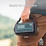 ROCAM Wind Up Solar Radio DAB/FM 5000mAh Power Bank SOS Light Blue view 8