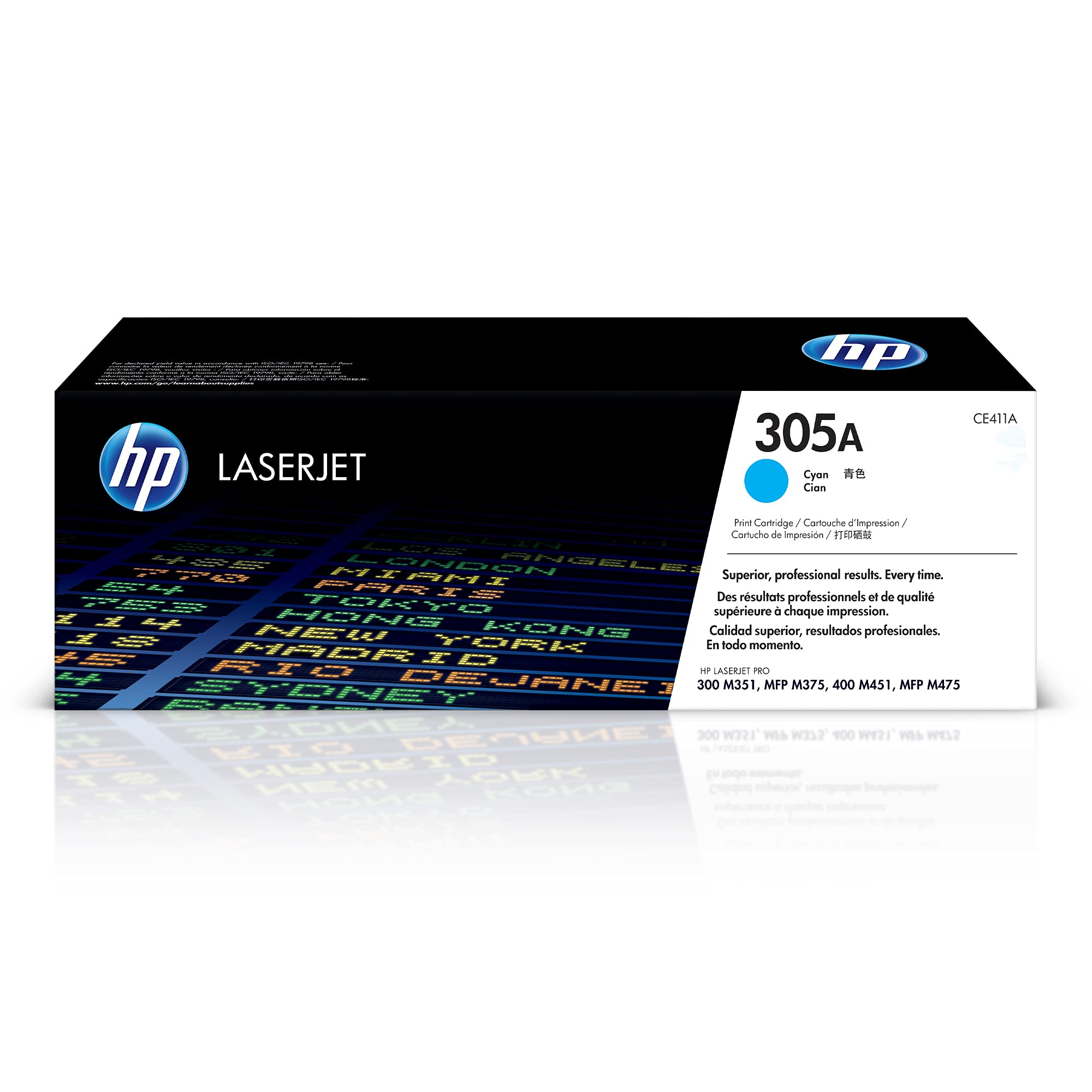 HP CE411A 305A Original LaserJet Toner Cartridge, Cyan, Single Pack