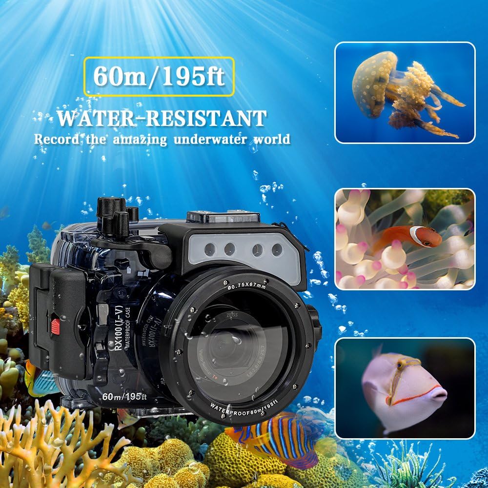 Sea frogs 195FT/60M Underwater Waterproof Camera Diving housing case for Sony DSC RX100 RX100II RX100III RX100IV RX100V RX100I-V (Housing + Red Filter) - Image 3