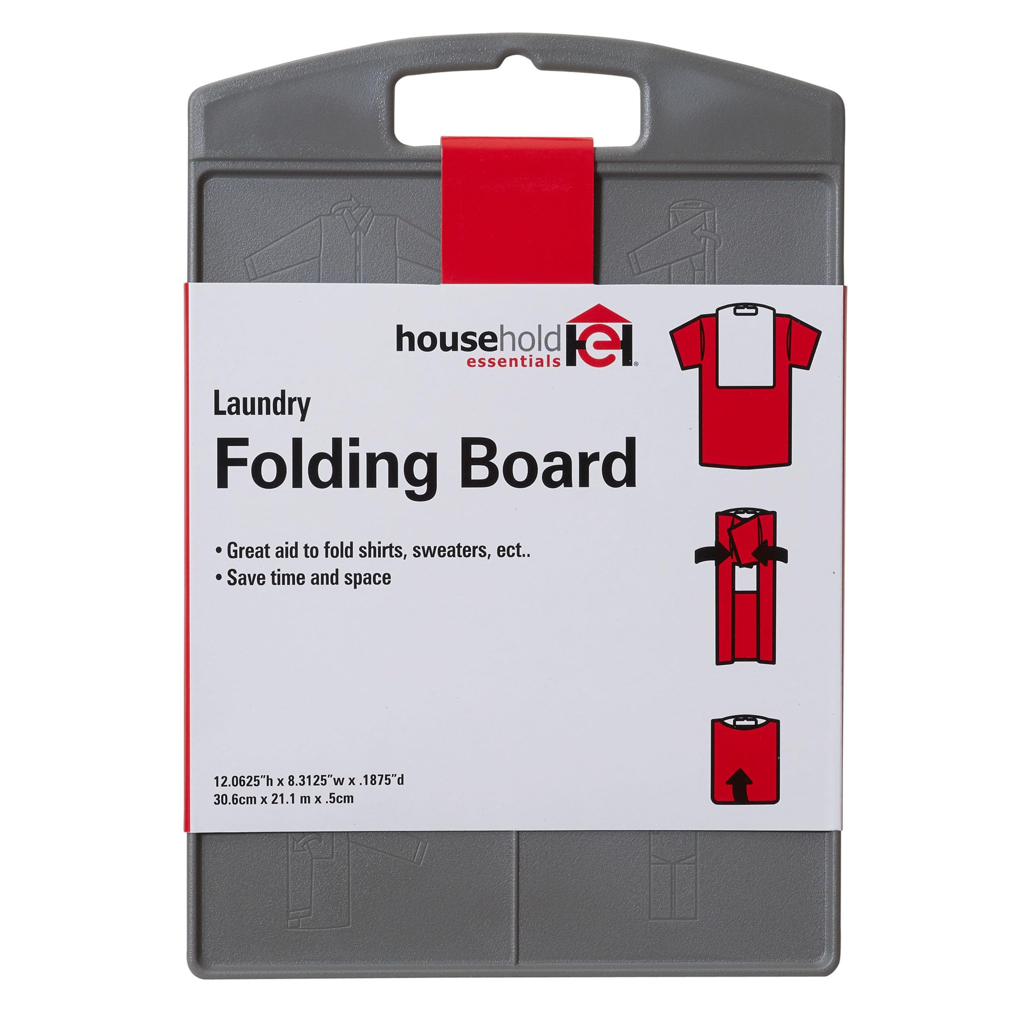 Household Essentials 195 Shirt Folding Board for Laundry | Folds T-Shirts, Polos and Dress Shirts, Black