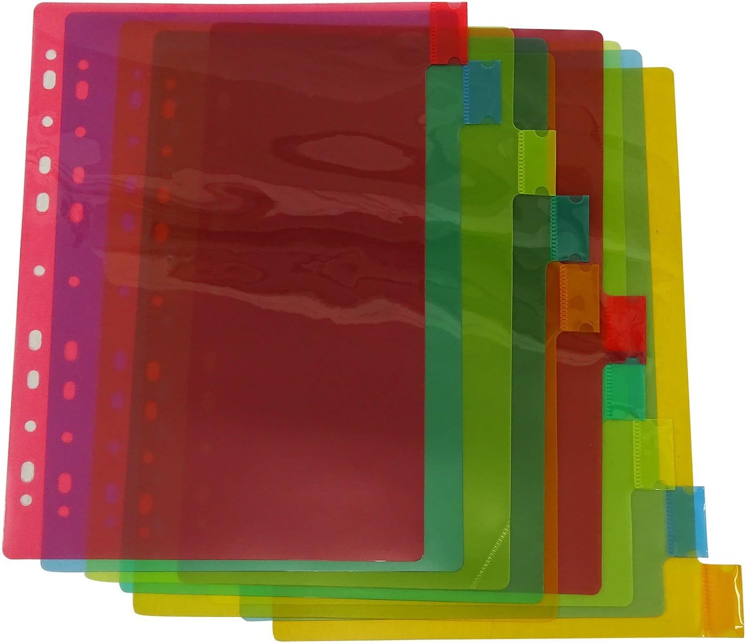 Clear Plastic Separator Survives Longer than Paper Dividers Multi Colour Document Holder Organiser 100 Tabs Set of 10