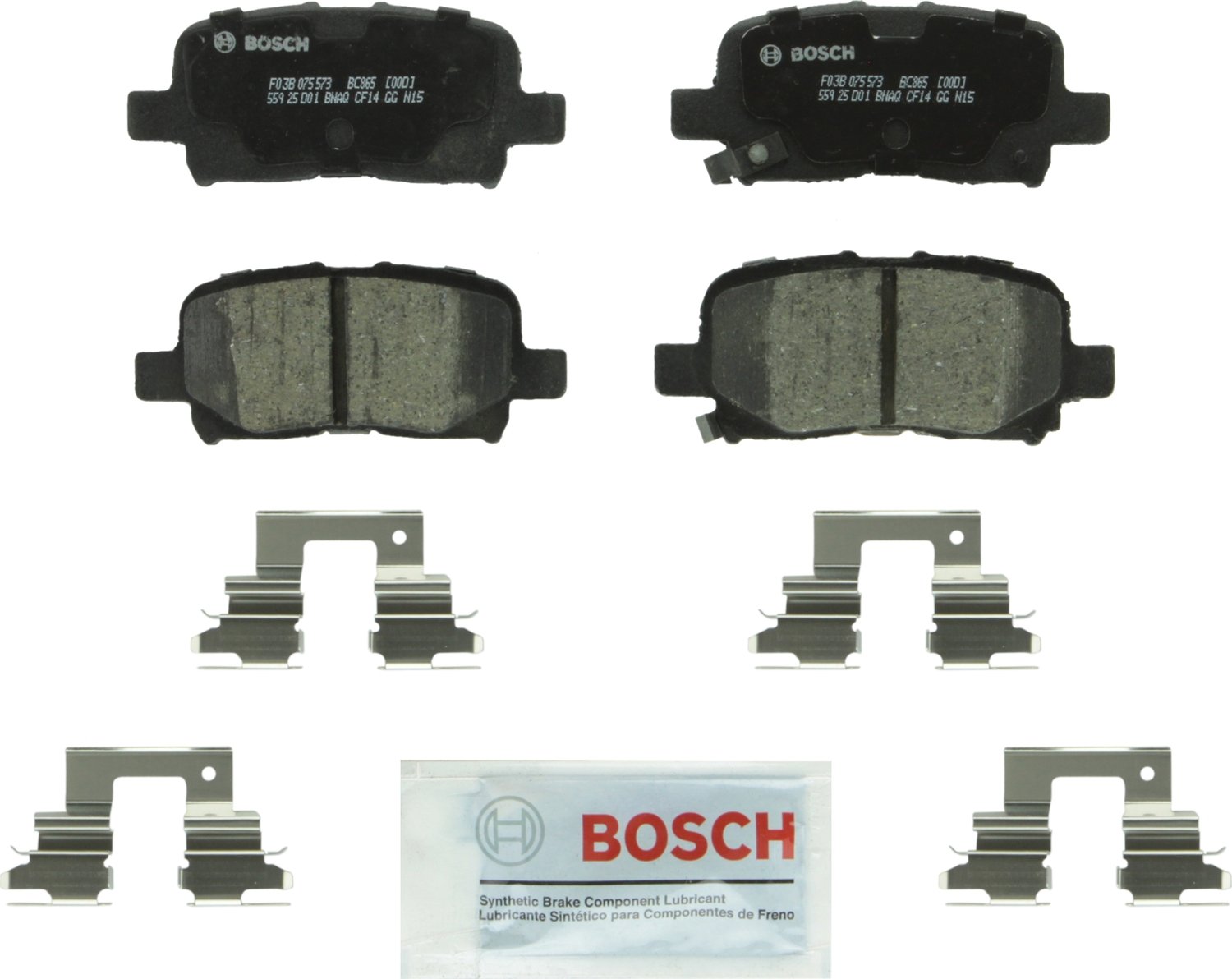 Photo 1 of BOSCH BC865 Quiet Cast Premium Ceramic Disc Brake Pad Set - Compatible with Select Acura MDX; Honda Odyssey, Pilot; REAR